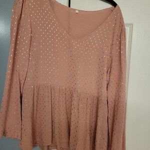 Baby doll style each colored top, long sleeve.